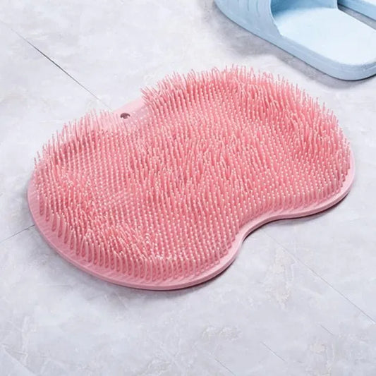 2-in-1 Shower Back Scrubber & Foot Cleaner Mat with Suction Grip